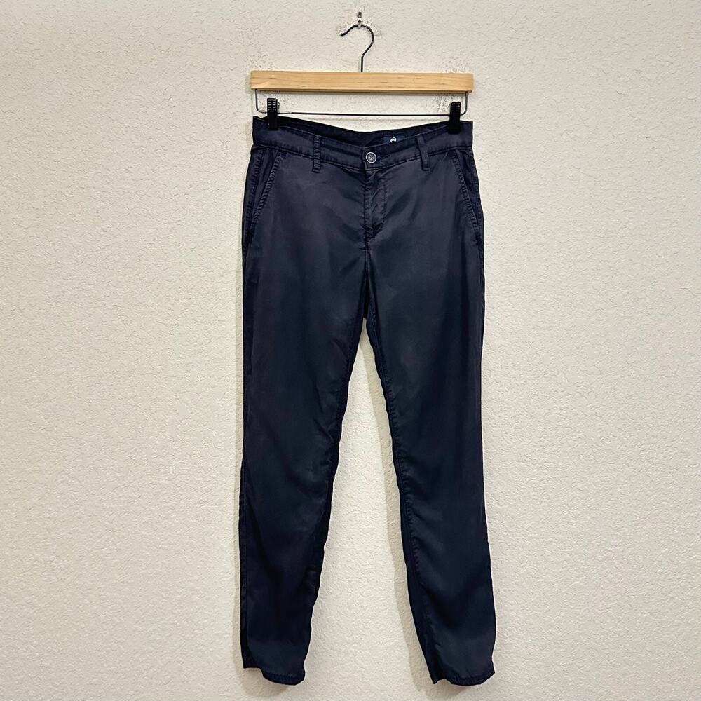 ADRIANO GOLDSCHMIED Chino Pants Black Mid Rise Tapered Leg Twill